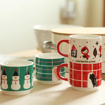 Stackable Ceramic Mugs for Christmas