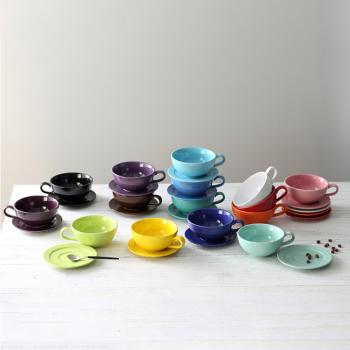 Cappuccino Cups with Saucers for Specialty Coffee Drinks, Latte, Cafe Mocha and Tea 