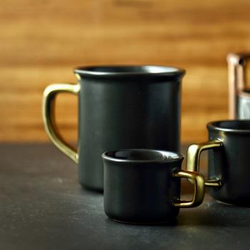 Matt Black Classic Ceramic Coffee Mugs