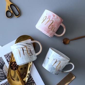 Ceramic Marble Mug with gold foil decal