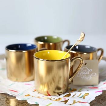 Golden Surface Luxury Ceramic Espresso Mugs Small Tea CupGolden Surface Luxury Ceramic Espresso Mugs Small Tea Cup