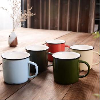 Ceramic Enamel Look Vintage Mug with Various Color in Stock for Low MOQ service