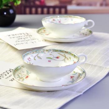 Ceramic Afternoon Tea Cups And Saucers Bone Coffee Cup With Tray Porcelain Drinkware Set