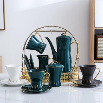 Luxury Golden Handle Coffee and Tea Set  Tea cups  Tea Pot  Tea Cups and Saucer Set