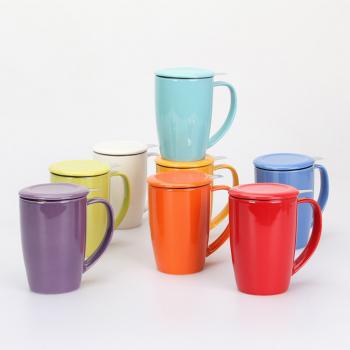 Porcelain Tea Mug with Infuser and Lid