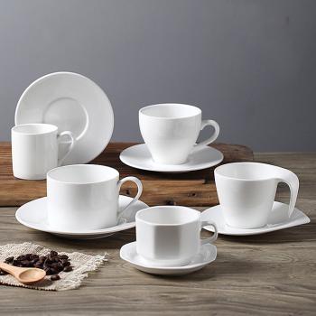Low MOQ Custom Service White Porcelain Cups&Saucers For Restaurants and Hotels